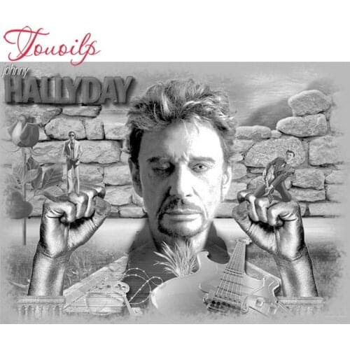 Diamond Embroidery 5D DIY Johnny Hallyday 5d Diamond Painting Diamond Mosaic round Rhinestone Cross Stitch girl Home Decoration