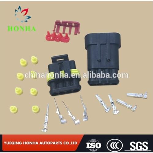 Free shipping 600 pcs/lots DJ7041-1.5-11/21 Tyco 4 Pin Superseal auto male and female sealed Electrical Connector