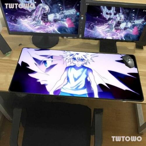 Anime Custom Large Computer Keyboard Table Mat Black Lock Edge Hunter Mouse Pad Speed Rubber Non-slip For Lol Dota Gamer Xxl