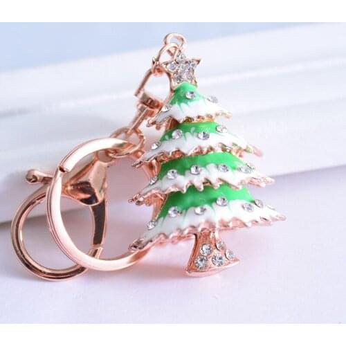 Christmas tree car key chain buckle pendant Car Bag Accessories Christmas Gift Key Ring