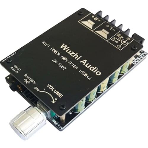 ZK-1002 HIFI TPA3116 Bluetooth 5.0 High Power Digital Amplifier Stereo Board 100W+100W AMP Amplificador Audio Home Theater