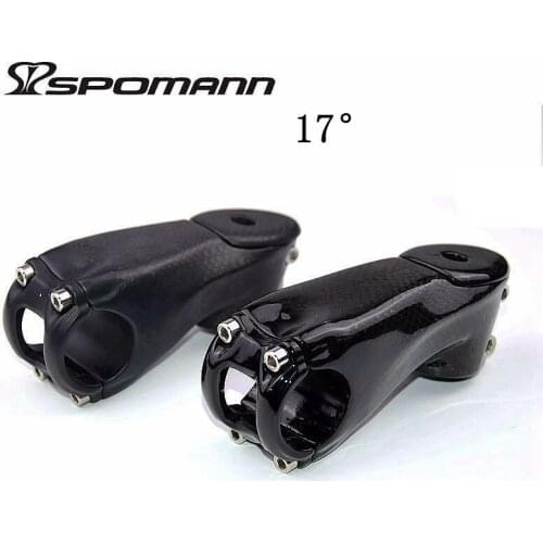 Spomann carbon fibre bicycle stem 25.4mm / 31.8mm mountain road bike stems with carbon cap cover angle 6 degree and 17 degree