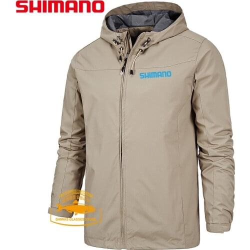 Shimano Winter Jacket Men Fishing Hooded Zipper Waterproof Coat Windproof Warm Solid Color Cycling Male Coat Outdoor Sportswear
