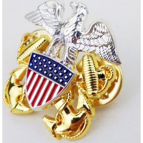 WWII US NAVY GENERAL OFFICER SHOULDER METAL EAGLE SMALL RANK INSIGNIA PIN BADGE COCKADE