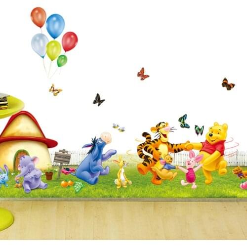 Cute Winnie The Pooh Removable Wall Stickers For Kids Room Home Decor Baby Nursery Decal Wallpaper Stickers Child Birthday Gifts