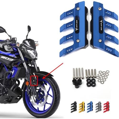 With Logo For YAMAHA MT-03 MT03 Motorcycle Mudguard Front Fork Protector Guard Block Front Fender Anti-fall Slider Accessories