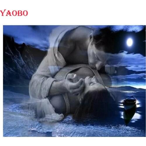 Yaobo 5D Diamond Painting Kits New Fantasy Art Diamond Embroidery Cross Stitch lntimate lovers Mosaic Decor For Home Sale