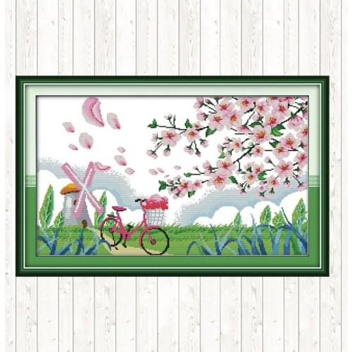 Gentle Breeze In Spring Embroidery Handmade Needlework Package Home Decor 11CT 14CT Cross Stitch DMC Floss Kit Cross Stitch Kits