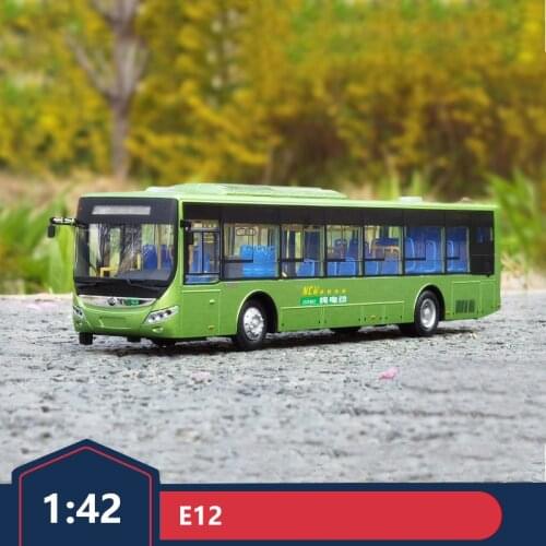 Original 1:42 Yutong Bus Bus Pure Electric E12 Bus Car Model Alloy Car Model