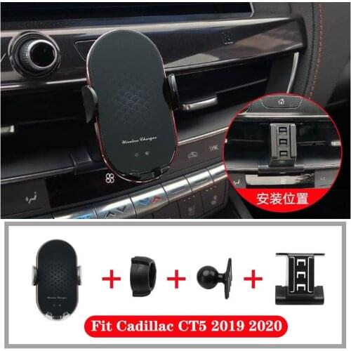 For Cadillac CT5 2019 2020 Car Phone Holder Stand Swivel Gravity Wireless Charger Smartphone Holder Air Vent Mount