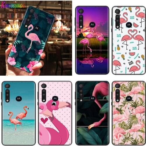 Pink red Flamingo For Motorola One Marco Hyper Fusion Plus G9 G8 G 5G E7 E6 Edge Plus Play Power Lite Phone Case