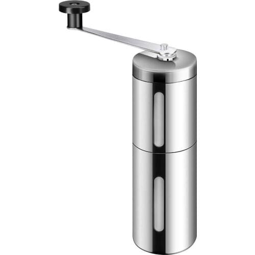 Manual Coffee Grinder with Adjustable Setting Conical Burr Mill & Brushed Stainless Steel - Burr Coffee Grinder for Aeropress