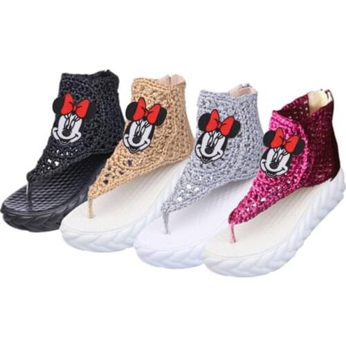 Disney children cartoon Mickey Mouse female platform casual sandals beach shoes high-heeled Roman shoes