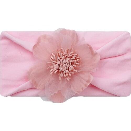 Hot Sale Chiffon Flower Headband Nylon Hairband Elastic Baby Girls Head Band Soft Infant For Newborn Hair Accessories
