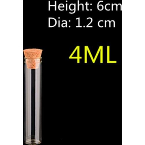 50pcs/Lot Glass Tube with Cork Stoppers Small Mini Glass bottles Vials Jars small Glass Bottle With Cork mini cute bottle 4ML