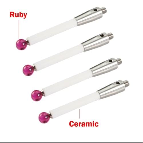 5mm 6mm OD M4 Thread Ruby Head Ceramic Styli Rod 3D Three Dimensional Gauge Meter Coordinate Measuring Machine CMM Tip Probe