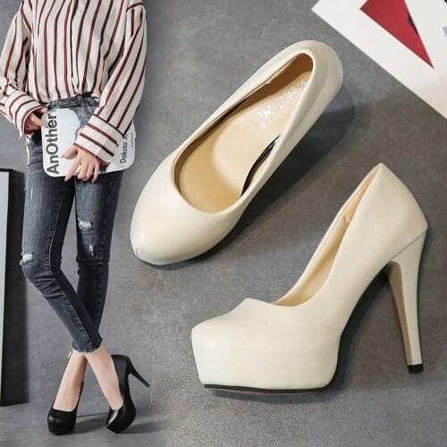 New Womens Pumps Shoes Sexy Thin Heel High Heels 12CM Pointed Pumps Women Shoes Platform Wedding Shoes Party Shoes 2021 Hot
