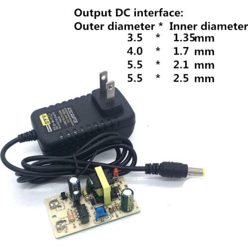 Outer diameter 3.5/4.0/5.5mm 100-240V AC to DC Power Adapter Supply Charger Adapter 12V 1A US Plug for Switch LED Strip Lamp