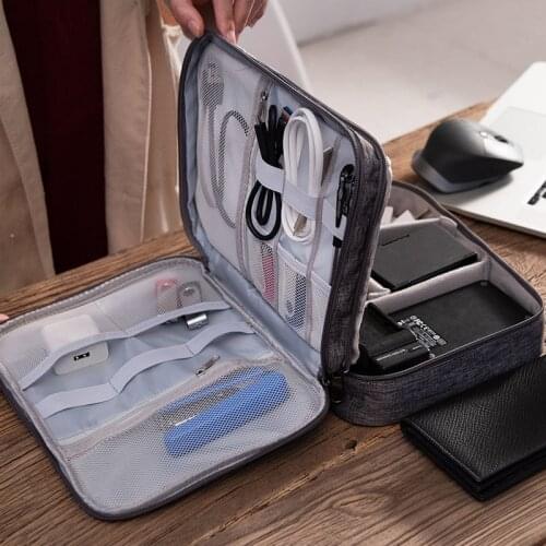 Waterproof Travel Electronic Organizer Bag Double Layer Large Capacity Digital Bags for Earphone Cables Usb Accessories Bags