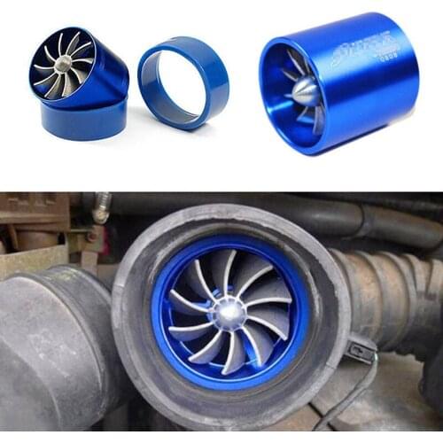 High Quality Gas Fuel Saver Fan Car Supercharger Aluminum Double Turbine Turbo Charger