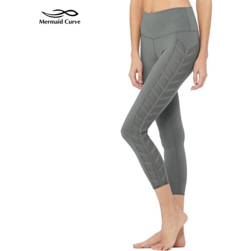 High Waist Women Tight Yoga pant Side Mesh Fitness Breathable Push Up Leggings Women Quick Dry Sports cropped Legging