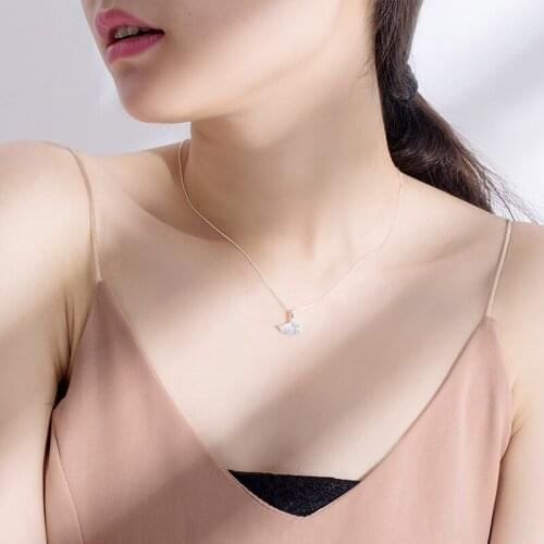 New 925 Silver Women Necklace Ginkgo Leaves Silver Pendant Necklace Jewelry for Female Pendant Jewelry Lady Friend Gift Dropship