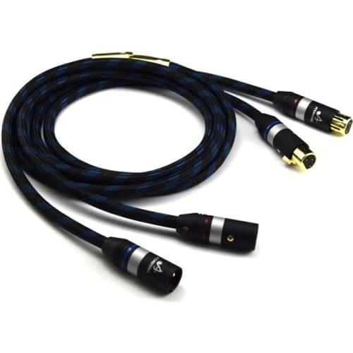 1 Pair Hifi Copper and silver shuffling XLR Cable Hi-end Gold-plated 2xlr Cable