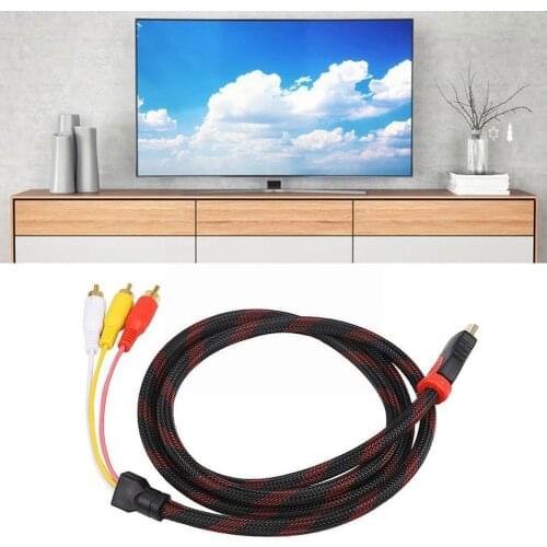 1 PCS 5ft HDMI-compatible Male To RCA Video Audio AV Adapter In 2021 for Xbox PS4 For PS3 Cable Newest U2M6