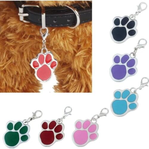 1Pcs New 6 Dolors Pet Jewelry Cat Dog Collar Pendant Tags Pawprint Necklace Collar Puppy Identity Collar Accessory New