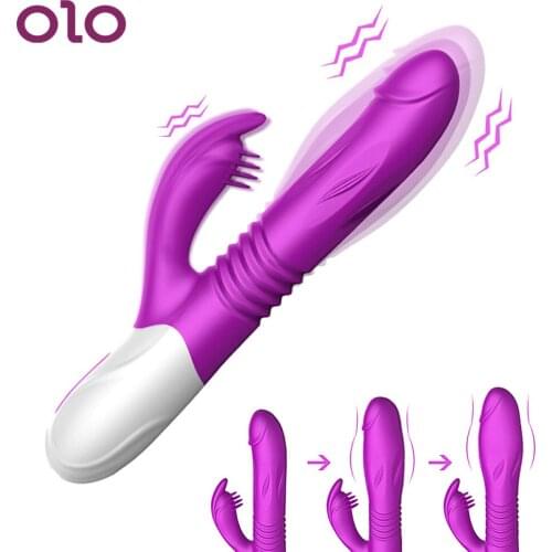 OLO 10 Speed Sex Toys for Women Clitoris Stimulator Double Tongue Licking Erotic Dildo Vibrator Telescopic G Spot
