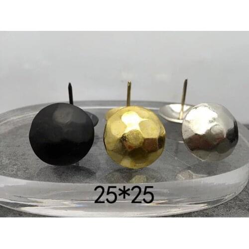 100pcs: 25mm Nickel/Brass/Black Color Turtle Back Patterns Upholstery Tacks, Home Garden Decorative Nails, Creative Decorations