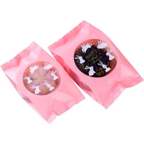 15Pcs Thicker Machine Seal Bags Cartoon Rabbit Food Biscuit DIY Baking Cake Bag Decoration Gift Cookie Packing Flat Plastic Bag