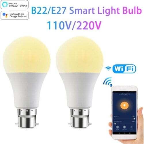 15W 110V/220V WiFi Smart Light Bulb B22 E27 LED RGB Lamp Work 2000-7000K With Alexa Amazon Google Home Dimmable Smart Home