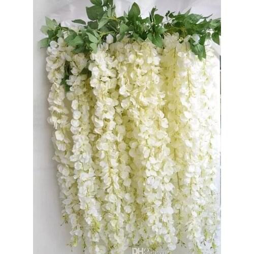 180cm long Elegant Artificial Silk Flower Wisteria Vine Rattan DIY Garland For Wedding Centerpieces Decorations Home Ornament
