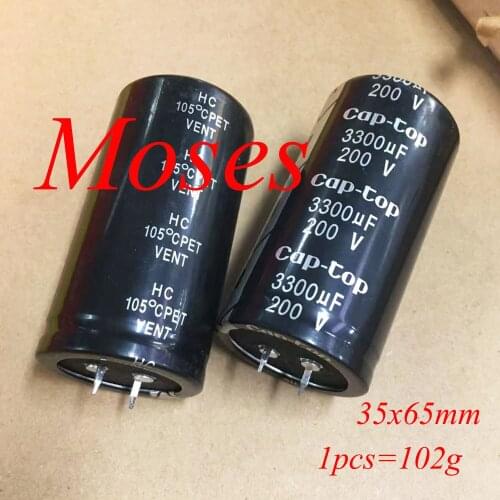 200v 3300uf +/- 20% High Quality 100% Original New Capacitance Low ESR Audio Electrolytic Capacitor Radial 35x65mm