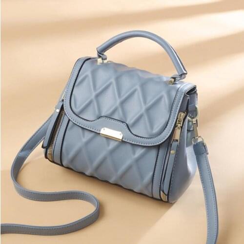 2021 New Casual Small Square Bag Embossed Handbag Fashion Shoulder Bag Simple Leather Clutch Bag Sac A Main Brand Tote Bag