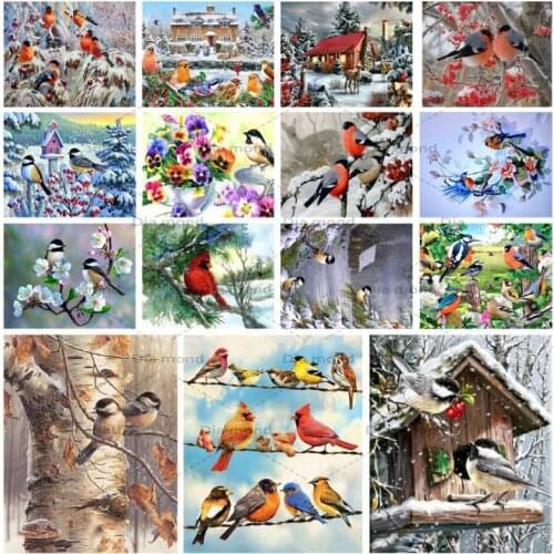 5D DIY Diamond Painting Birds Full Square/Round Drill Colorful Bird Diamond Embroidery Animal Cross Stitch Kit Home Decoration