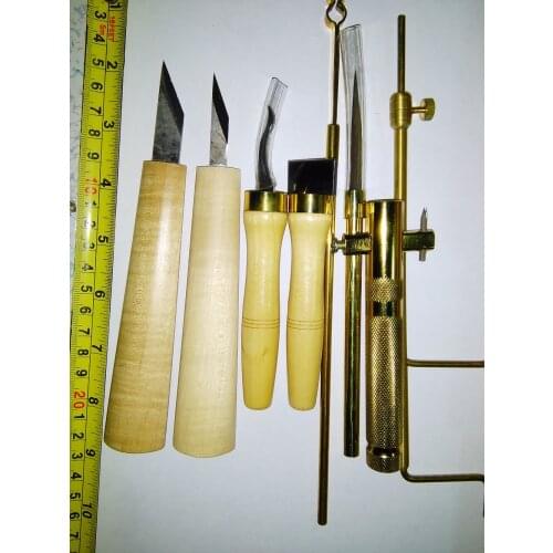 8 PC Cello Luthier tool inlcuding carving knife inlay tool retriever, purfling knife etc
