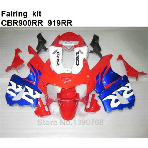 ABS plastic fairing for Honda red white blue CBR 919RR CBR 900RR 98 99 fairings kit CBR900RR 1998 1999 HB32