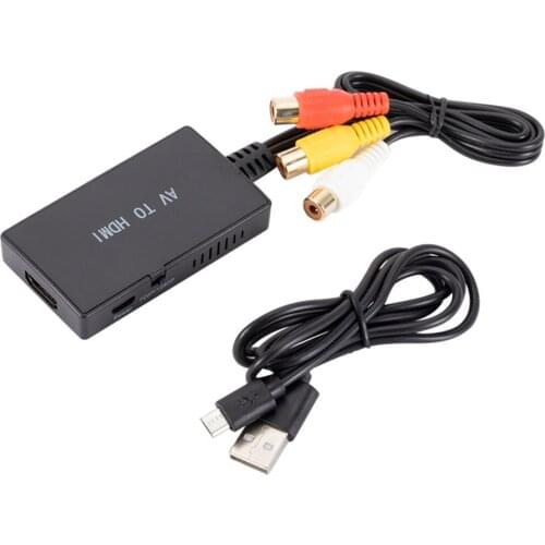 AV To HDMI Adapter RCA To HDMI Converter Video Audio Converter Adapter Support PAL NTSC3.58 NTSC4.43 SECAM Standard Formats