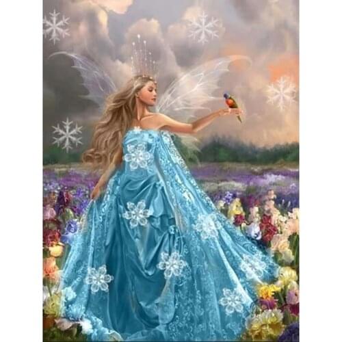 5D Full square/Round Diamond Painting Cross Stitch Butterfly Fairy in the garden Rhinestone Crystal Needlework Embroidery Decor