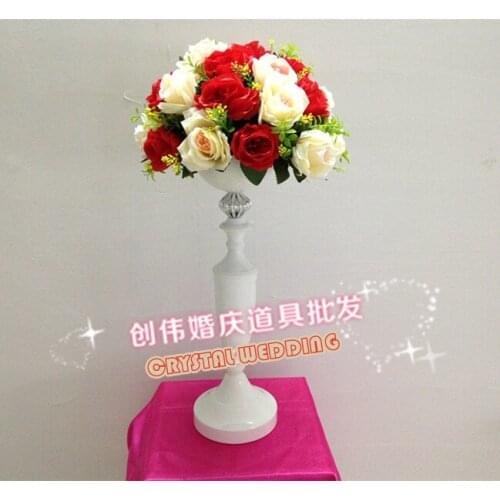 Free Shipping Luxury White Wedding Flower Vase Wedding Table Centerpiece 50cm(19.6") Height 10 pcs/lot