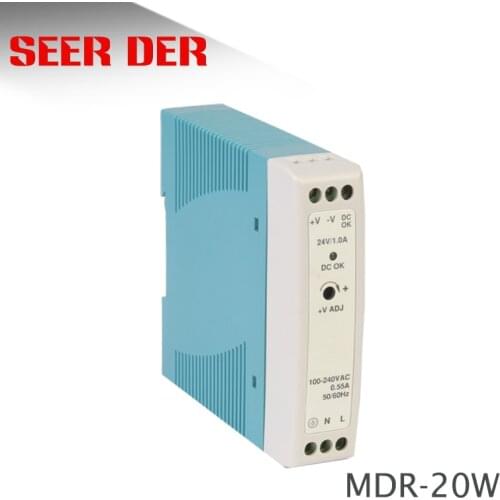 MDR-20-12 20w 12v power supply unit enclosure with CE 220v ac to 12v dc 1.6a din rail switching power supply