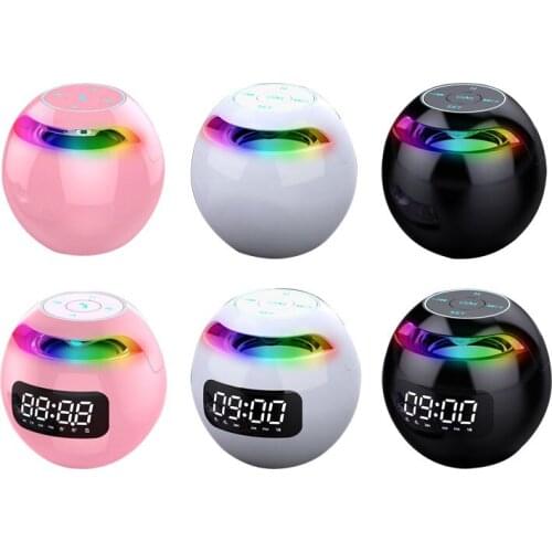 BT Speaker Dual Alarm Clock Fast Charging BT5.0 Support FM TF Card Subwoofer Noise Reduction BT Speakers