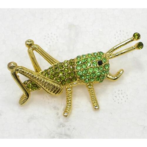 Insect brooch Rhinestone Grasshopper Pin brooches C462 K2