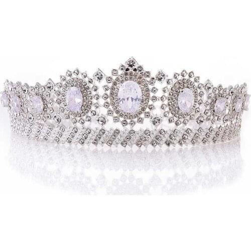 Charmelry Bridal Jewelry Zircon Crown Tiara Brides Hair Jewelry Headpiece Women Hairpin Wedding Dress Accessories