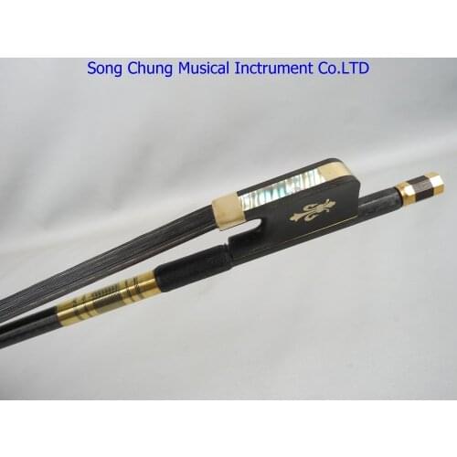 Pretty powerful plaid black Carbon fiber viola bow,black Horsehair #7973