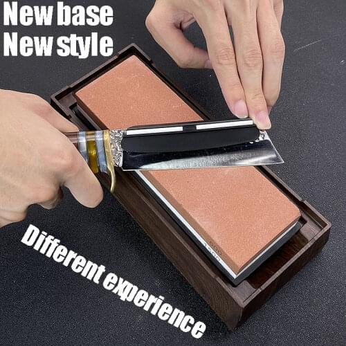 Double-sided Whetstone 240-8000# New base Household whetstone White corundum Angle guide Correction stone Kitchen sharpener set