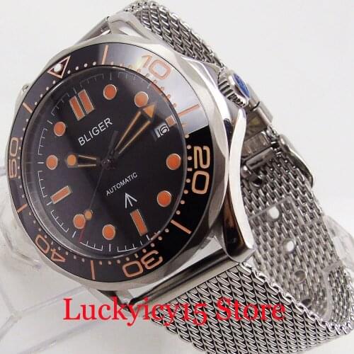 BLIGER Classic Automatic Men Watch Sapphire Glass Steel Band MIYOTA Movement Date Indicator