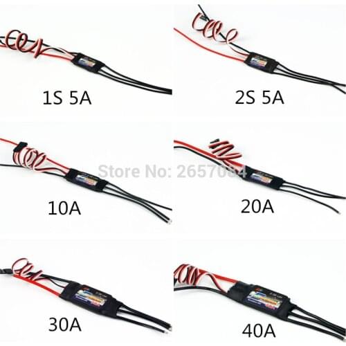 AEORC E-Power ESC Motor Speed Controller 1S5A 2S5A 10A 20A 30A 40A Brushless ESC for RC Airplane with UBEC for RC FPV Quadcopter